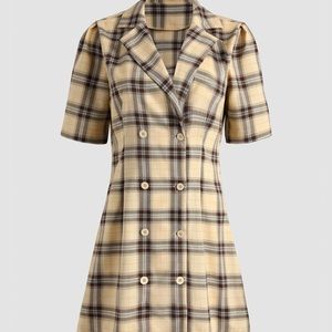 plaid blazer dress
